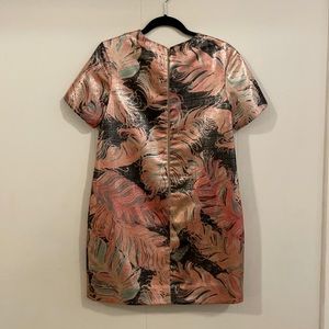 Kate Spade sz 4 cocktail dress, blush metallic rose gold print